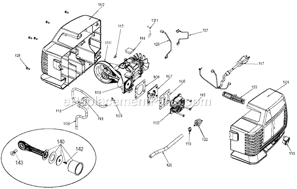 Page B Diagram and Parts List for 919-16738 Type 0 Black and Decker Compressor